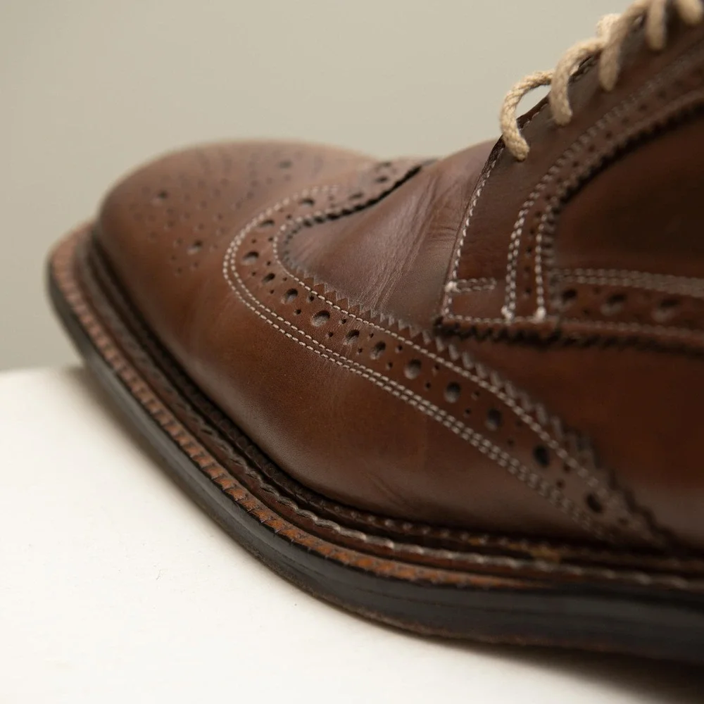 Romano Brogue Wingtip Brown Leather‎ Dress Shoes Sz 11 Italian Timeless Heritage